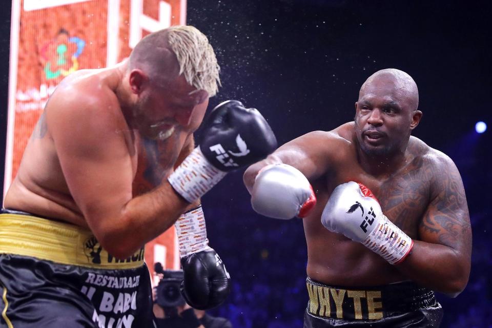 Whyte battled to a unanimous decision victory against Wach on his return ( via Getty Images)