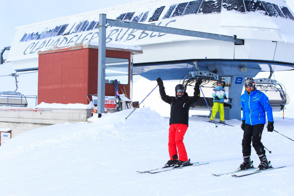 Visitors ski at Davos. Photo: Xinhua/SIPA USA/PA Images