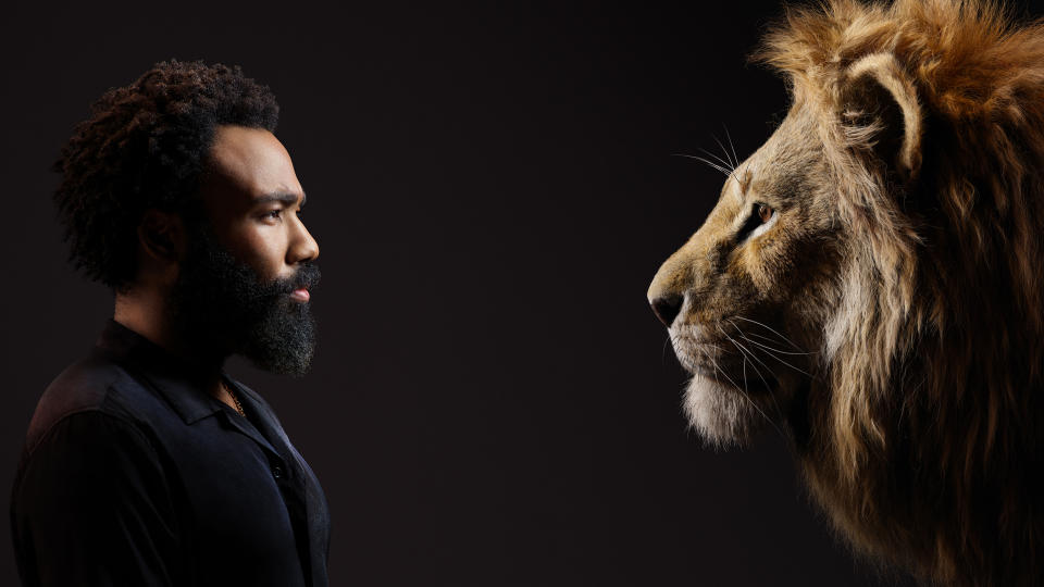 Donald Glover with his character Simba. Photo: Disney