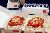 <p>McSpaghetti was sold at American McDonald's in the 1970s, but has since been discontinued in the Sates. But you can still get your hands on it in the Philippines. Not that you'd want to, would you?<br></p><p><a href="https://www.instagram.com/p/B8AZHnMgDJw/" rel="nofollow noopener" target="_blank" data-ylk="slk:See the original post on Instagram;elm:context_link;itc:0;sec:content-canvas" class="link ">See the original post on Instagram</a></p>