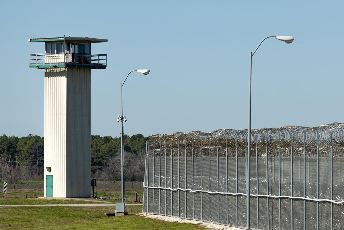 Guard towers are located around the Polunsky Unit on Jan. 31, 2024.