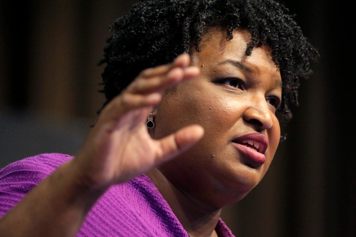 <p>Stacey Abrams has called the potential new voting restrictions “Jim Crow in a suit and tie.”</p> (Copyright 2019 The Associated Press. All rights reserved.)