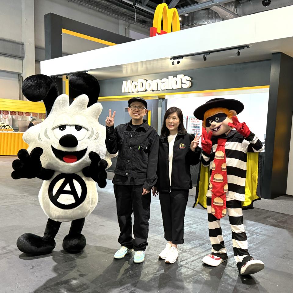 Japanese artist Verdy with Randy Lai, chief executive officer of McDonald’s Hong Kong at ComplexCon Hong Kong