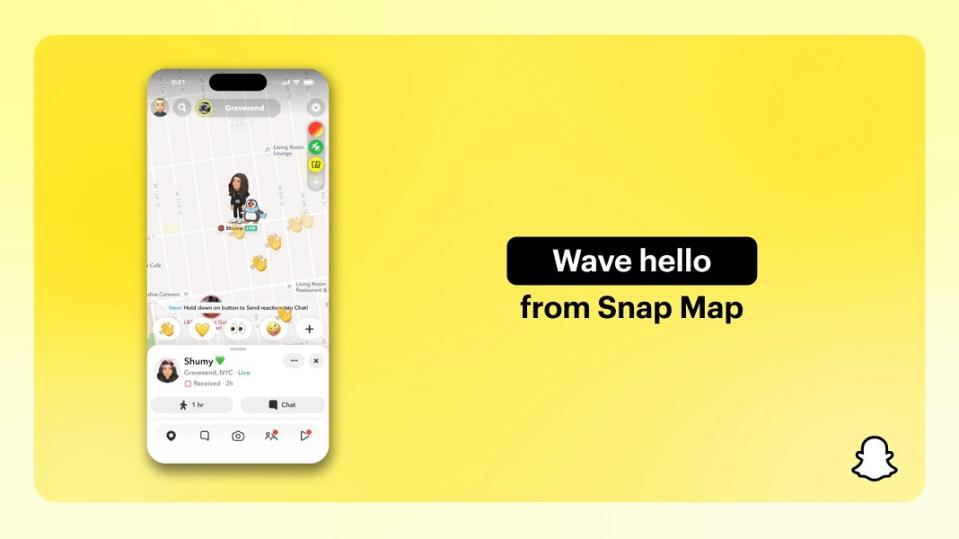 Snapchat brings emoji reactions to the Snap Map for friends sharing their location.