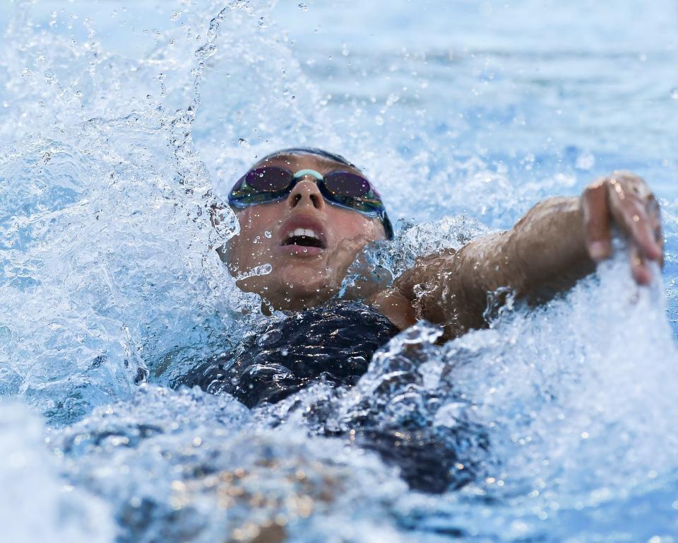 St. Edward's Alexandra Stern competes in Heat 1 of the girls 200 Yard Individual Medley during the 1A FHSAA State Swimming and Diving Championship Saturday, Nov. 6, 2021, at Sailfish Splash Waterpark in Stuart.