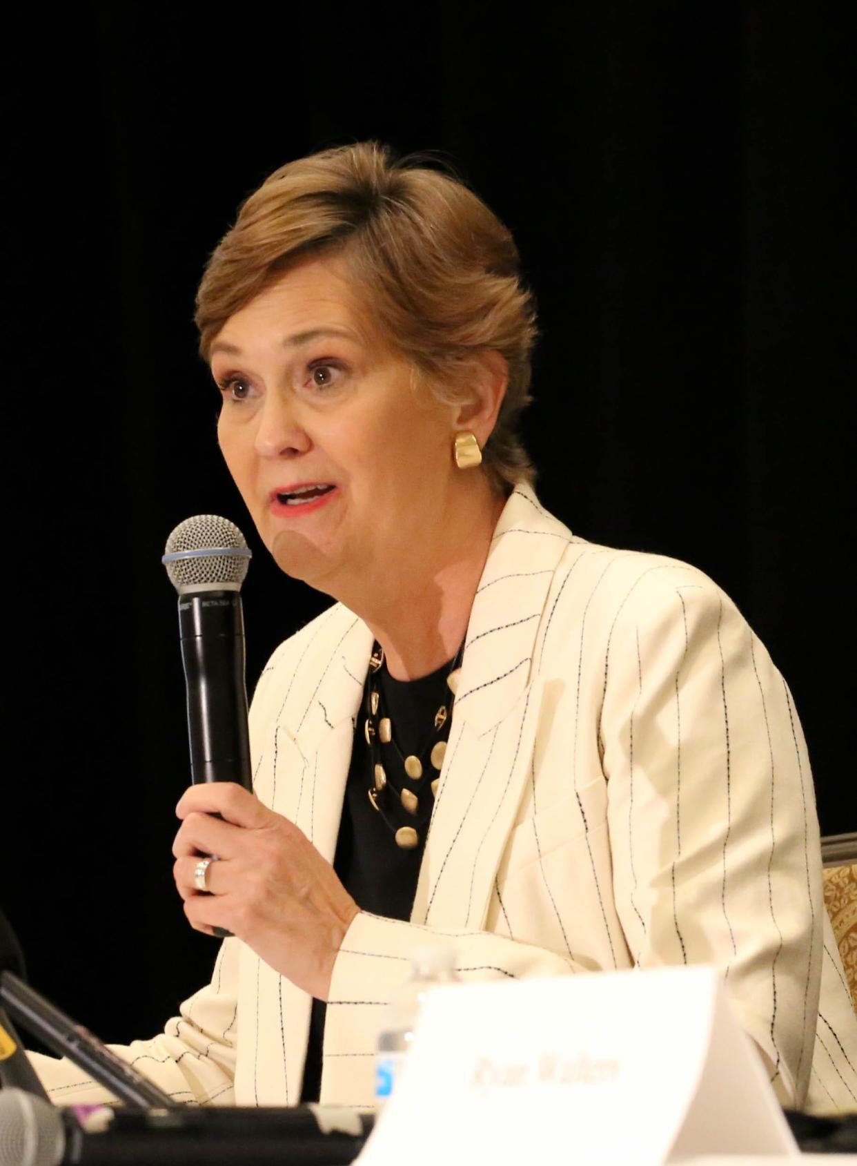 Allison Garrett, chancellor of the Oklahoma State Regents for Higher Education, is pictured in June. She met this month with legislative leaders to ask for a 12% increase in state funding.