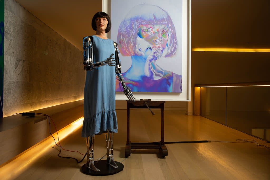 Ai-Da is thought to be the world’s first robot capable of drawing people from real life  (PA)