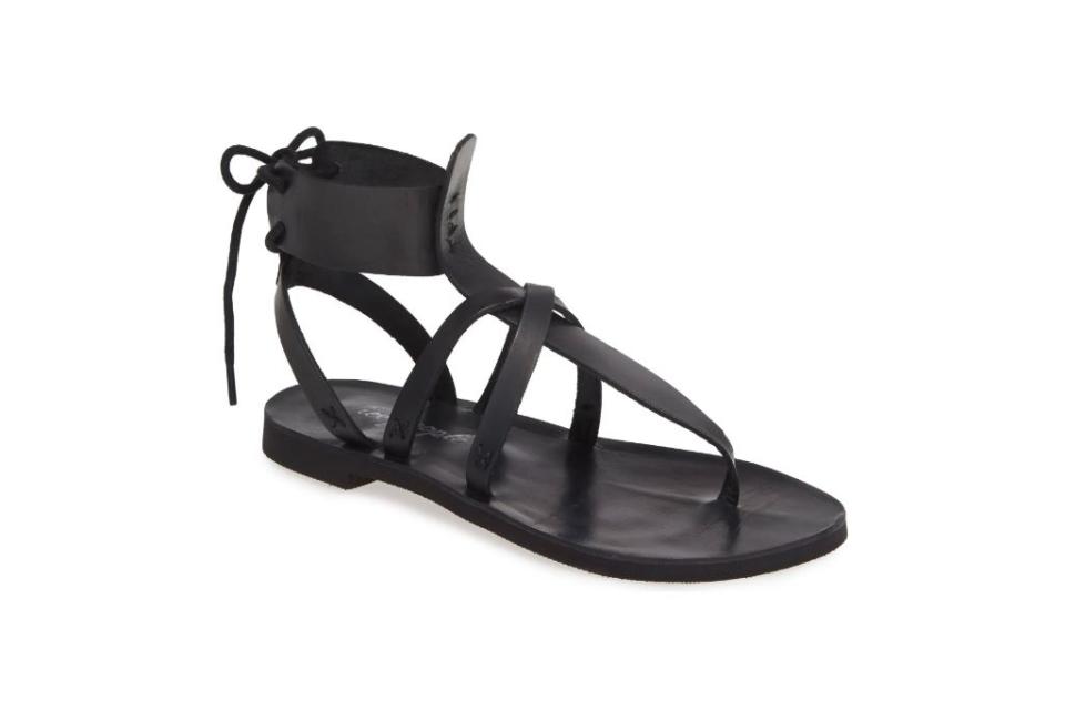 Free People, Vacation Day Sandal, Black Flat Sandals