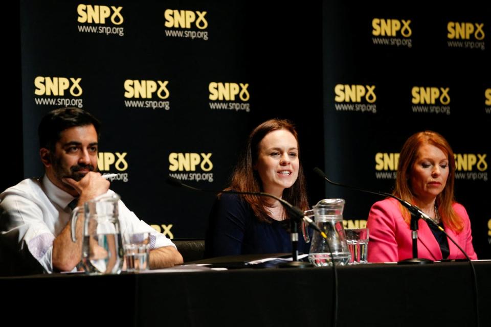 The candidates during an SNP hustings (PA Wire)