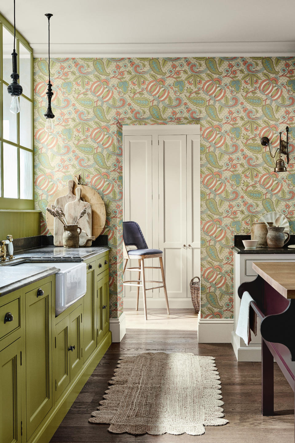 Little Greene Pomegranate Bazaar Paisley wallpaper