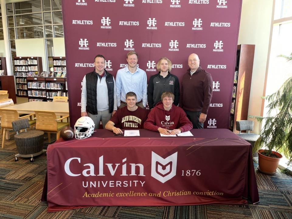 Holland Christian's Conner Smits and Henry Steenwyk committed to play football at Calvin University.