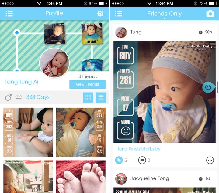 InstaB, an Instagram for baby photos app
