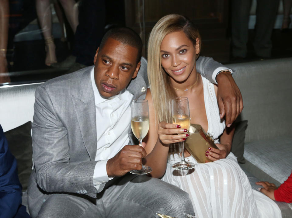 NEW YORK, NY - JUNE 17:  (L-R) Jay-Z and Beyonce attend The 40/40 Club 10 Year Anniversary Party at 40 / 40 Club on June 17, 2013 in New York City.  (Photo by Johnny Nunez/WireImage)