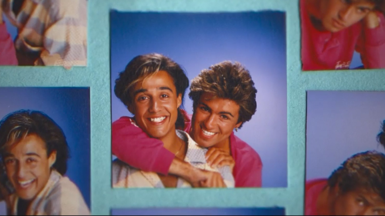 Wham!'s Andrew Ridgeley and George Michael at the peak of their '80s fame. (Photo: Netflix)