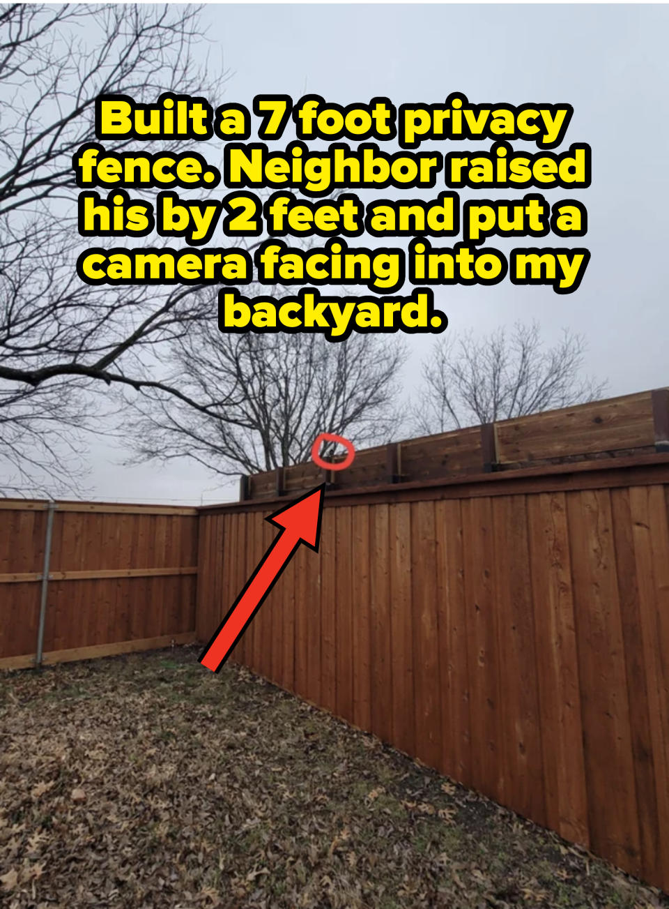 a camera on someone's fence