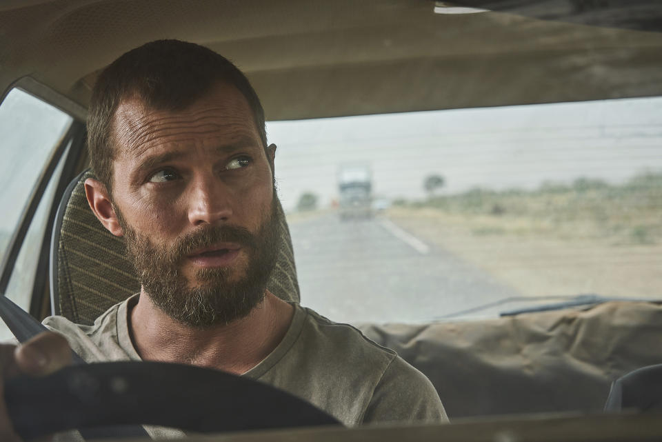 This image released by HBO Max shows Jamie Dornan in a scene from the limited series "The Tourist," streaming in the U.S. later this year. (Ian Routledge/HBO Max via AP)