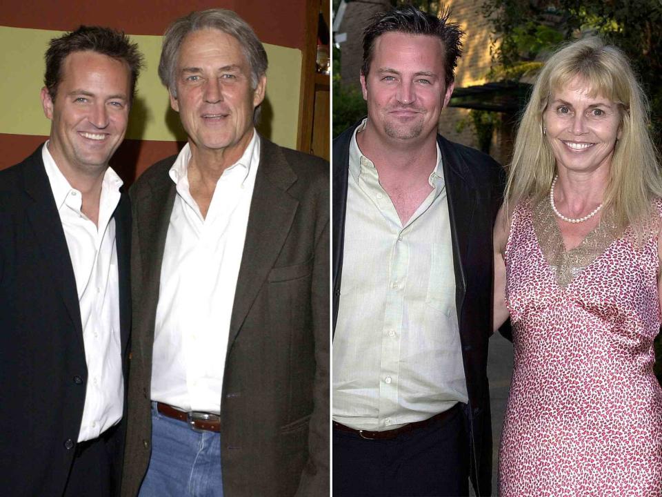 <p>L. Cohen/WireImage ; Gregg DeGuire/WireImage</p> Matthew Perry, John Bennett Perry, and Suzanne Morrison