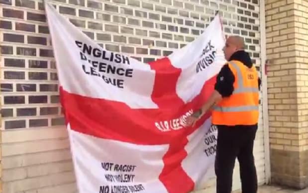 An EDL protest was called off when hardly anyone showed up  - BBC Essex / Twitter 