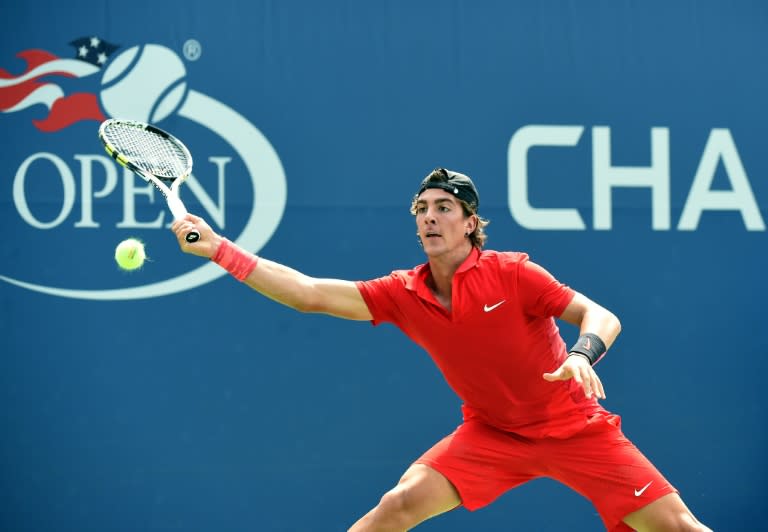 Australia's Thanasi Kokkinakis during his US Open match against France's Richard Gasquet at USTA Billie Jean King National Tennis Center in New York on September 1, 2015