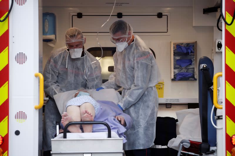 Rescue operation of people infected with coronavirus disease (COVID-19) in Strasbourg