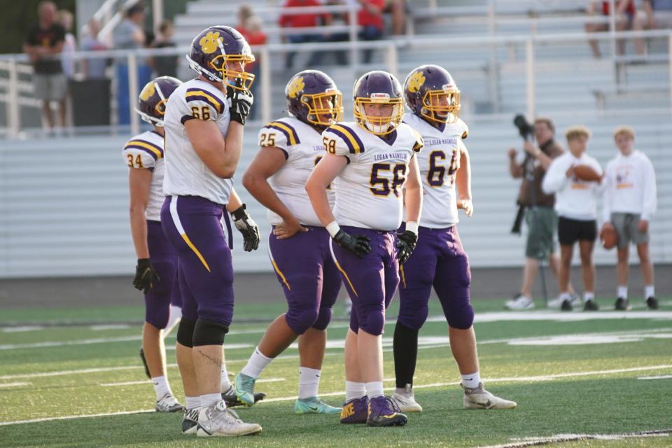 Logan-Magnolia's Grant Brix (66) is the top high school recruit in the state of Iowa. He holds several offers, including one from Alabama.