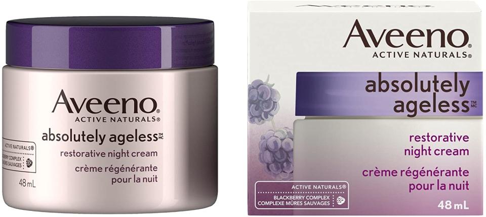 Aveeno Anti Aging Night Vitamin E Cream, Absolutely Ageless Restorative Moisturizer for Face