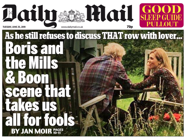 The picture was on the front page of the Daily Mail