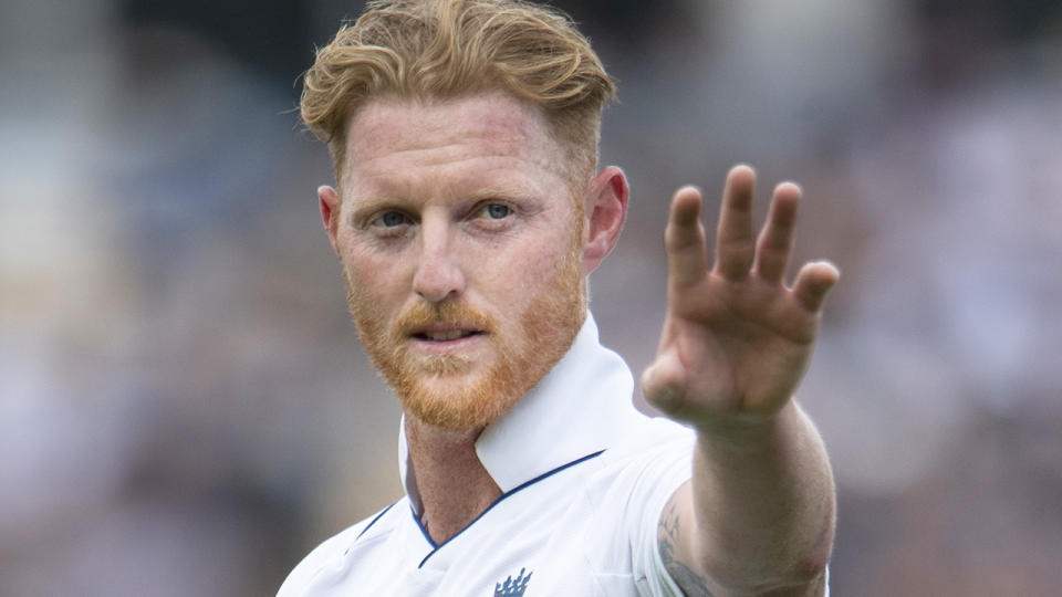 Ben Stokes is pictured playing against India in the first Test.