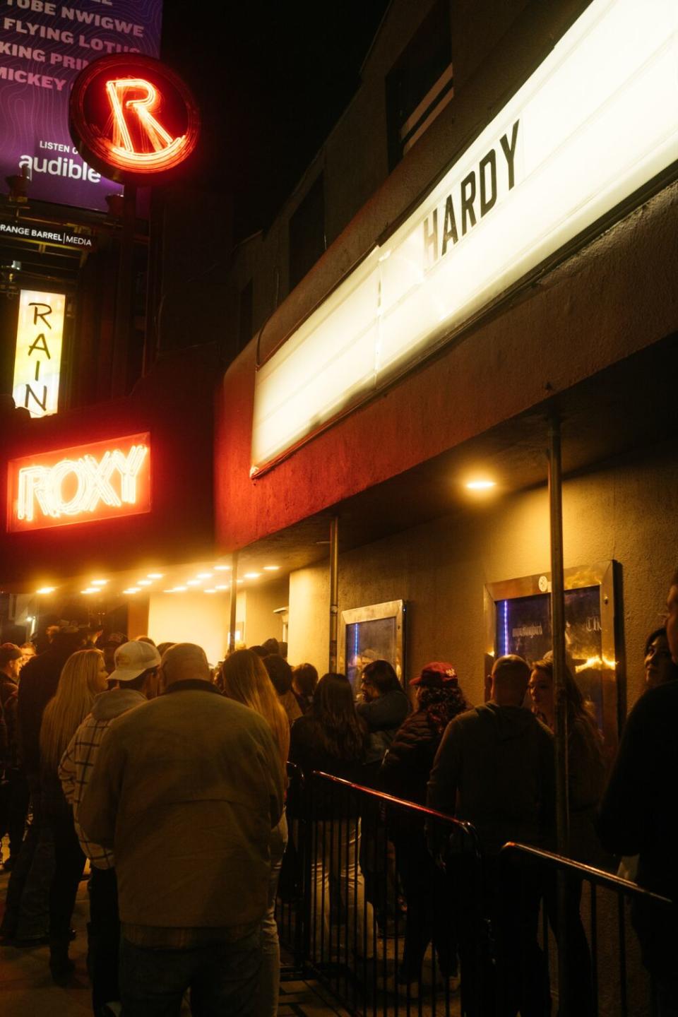 A marquee outside a rock club in L.A.