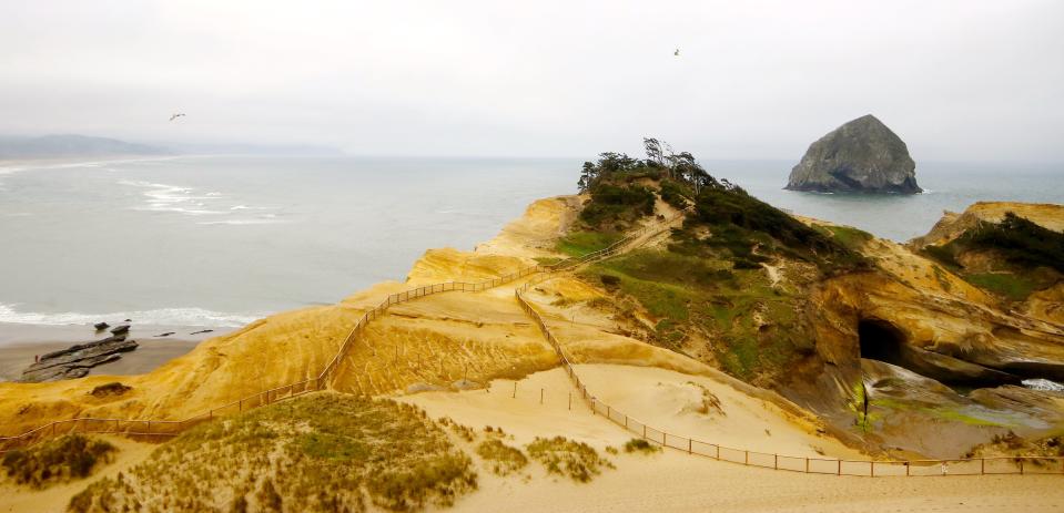A new fenced trail has opened at Cape Kiwanda State Natural Area that aims to allow for better views while keeping people safe on the dune in Pacific City.