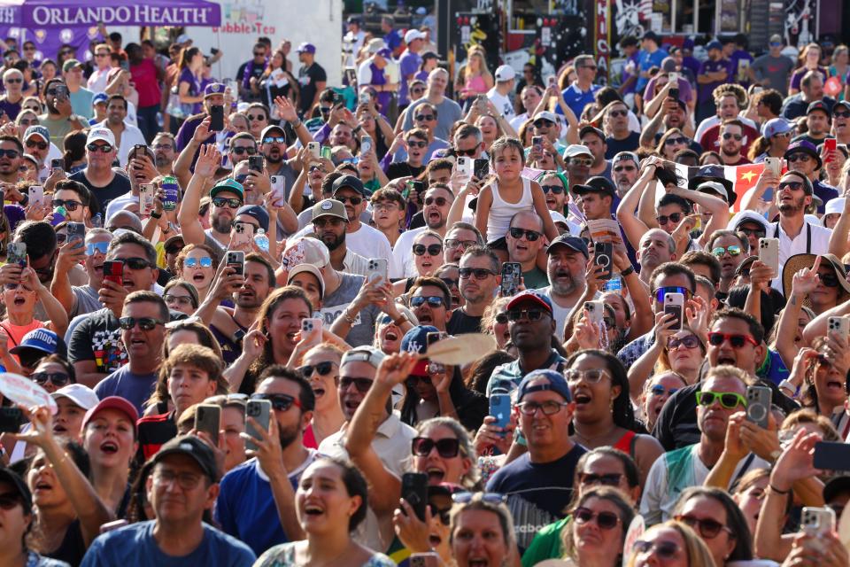 Jul 6, 2024: Orlando, Florida, USA; fans attend a pre game concert before a match between D.C. United and Orlando City at Inter&Co Stadium.