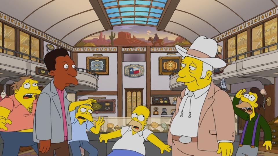 THE SIMPSONS: When Carl is smitten by a beautiful black woman, he looks into the roots of his own identity by discovering the origins of a mysterious rodeo buckle in the &quot;Carl Carlson Rides Again&quot; episode of THE SIMPSONS airing Sunday, Feb 26 (8:00-8:31 PM ET/PT) on FOX. THE SIMPSONS © 2023 by 20th Television.