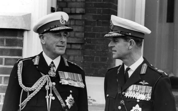 Prince Philip pictured with his uncle, Lord Mountbatten - Getty