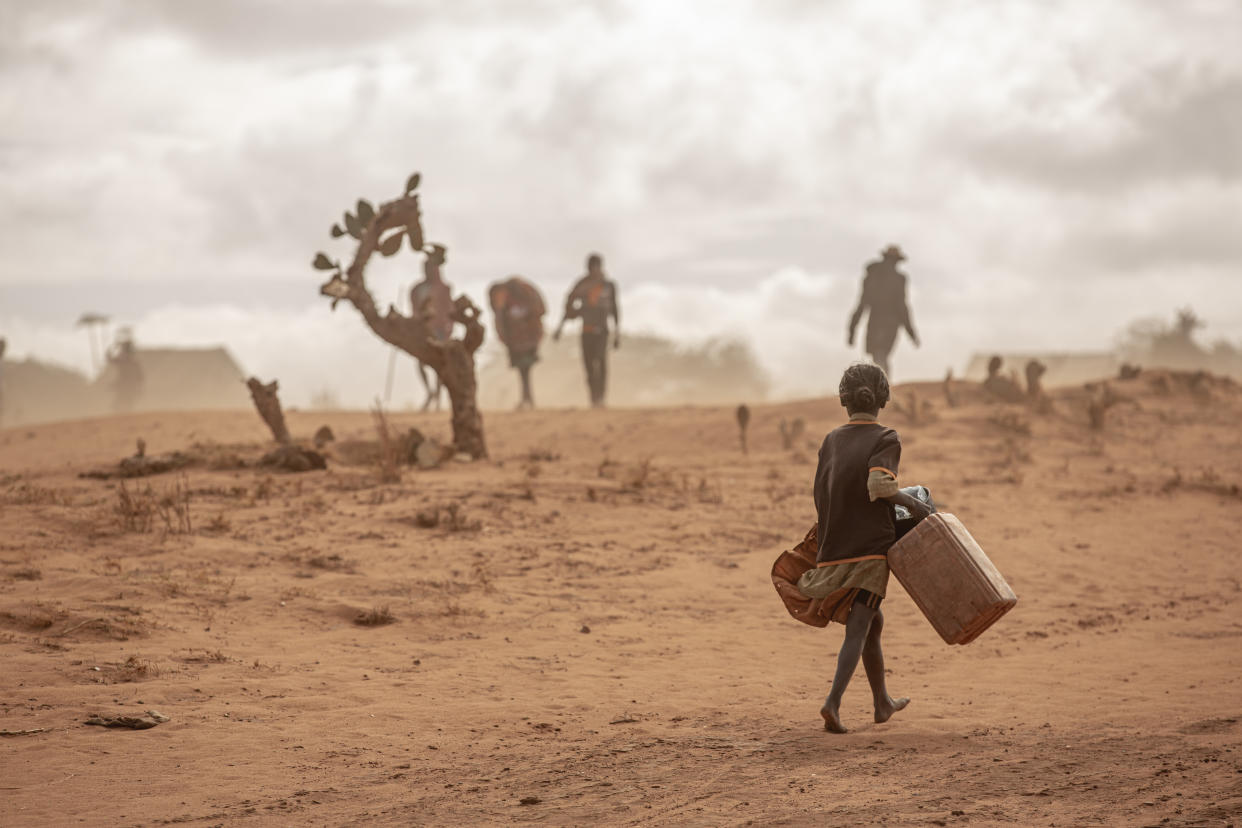 People foraging for water in southern Madagascar.