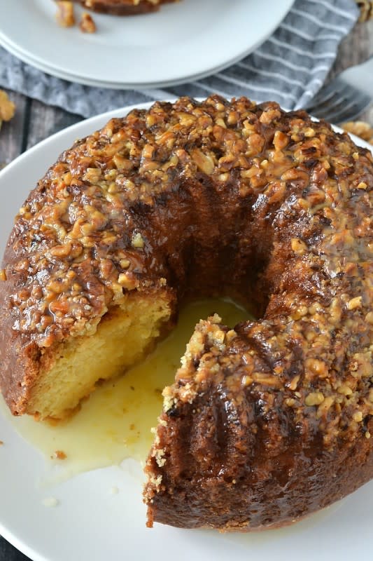 <p>Mother Thyme</p><p>An easy homemade recipe for moist and delicious Rum Cake topped with Butter Rum Glaze perfect for any occasion!</p><p><strong>Get the recipe: </strong><a href="http://www.motherthyme.com/2012/11/rum-cake-with-butter-rum-glaze.html?fbclid=IwAR2njtGyRXLTrpKkPsKDdwfg8qtawFpxnFpUoOaLUkqGdBR-Dn3iVBET_hQ" rel="nofollow noopener" target="_blank" data-ylk="slk:Rum Cake with Butter Rum Glaze;elm:context_link;itc:0;sec:content-canvas" class="link "><strong>Rum Cake with Butter Rum Glaze</strong></a></p>