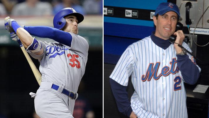 Cody Bellinger has big-time power at the plate, but he wouldn't know Jerry Seinfeld if they crossed paths. (AP)