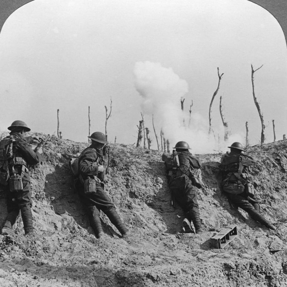 A photograph taken during the Battle of Passchendaele - Credit: Hulton Archive