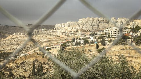 <span class="caption">An Israeli settlement in the occupied West Bank.</span> <span class="attribution"><a class="link " href="https://www.shutterstock.com/image-photo/view-jewish-settlement-west-bank-688068946" rel="nofollow noopener" target="_blank" data-ylk="slk:Evanessa/Shutterstock;elm:context_link;itc:0;sec:content-canvas">Evanessa/Shutterstock</a></span>