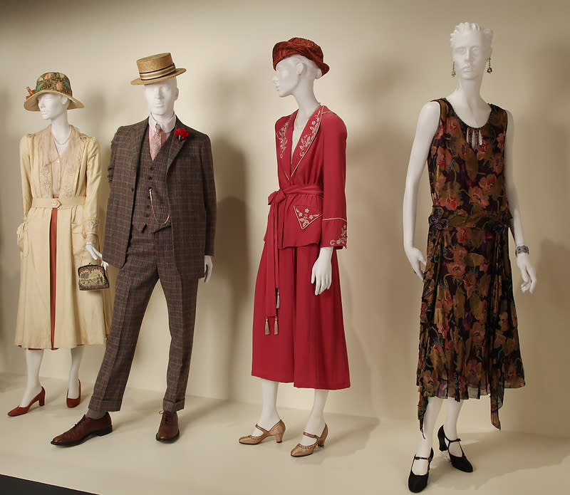 In this publicity photo provided by Fashion Institute of Design & Merchandising, costumes from the TV show, "Boardwalk Empire," are shown in the exhibit "The Outstanding Art of Television Costume Design" at FIDM in Los Angeles. “Boardwalk Empire” is nominated for 2012 Emmy® for Outstanding Costume Design by Costume Designer, John Dunn, Co-Costume Designer, Lisa Padovani and Assistant Costume Designer, Maria Zamansky. The exhibition runs from July 31 through October 20, 2012. (AP Photo/FIDM, Alex J. Berliner)