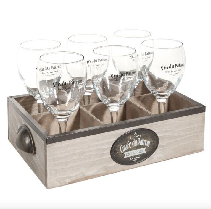 Un coffret de six verres