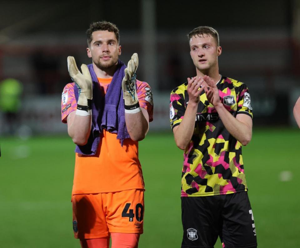 News and Star: Simpson believes there is an excellent goalkeeper in Harry Lewis, left, despite a tough spell so far with United