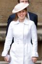 <p>Princess Beatrice looked sunny in all-white at the Easter Sunday church service at St George's Chapel, Windsor Castle in 2018.</p>