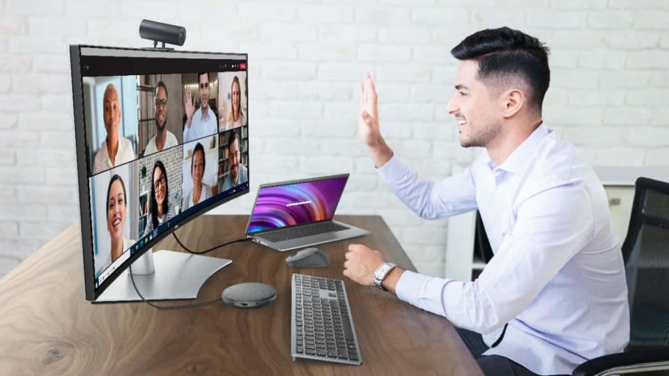person having a video conference