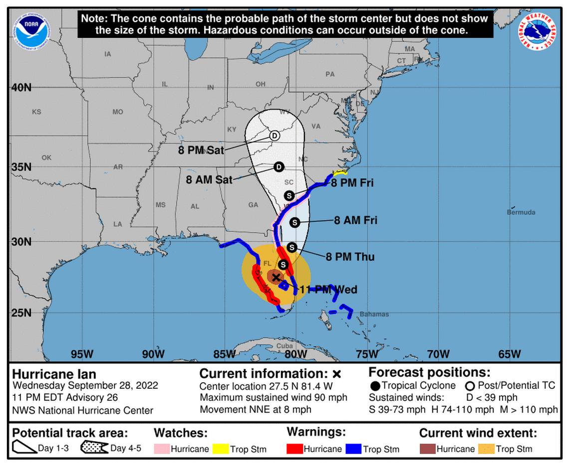 Hurricane Ian weakened to a Cat 1 after it made landfall near Punta Gorda.