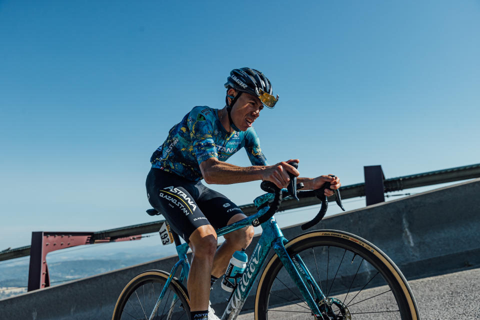 Riders ascending the final kilometres of the Puy de Dôme on stage 9 of the 2023 Tour de France