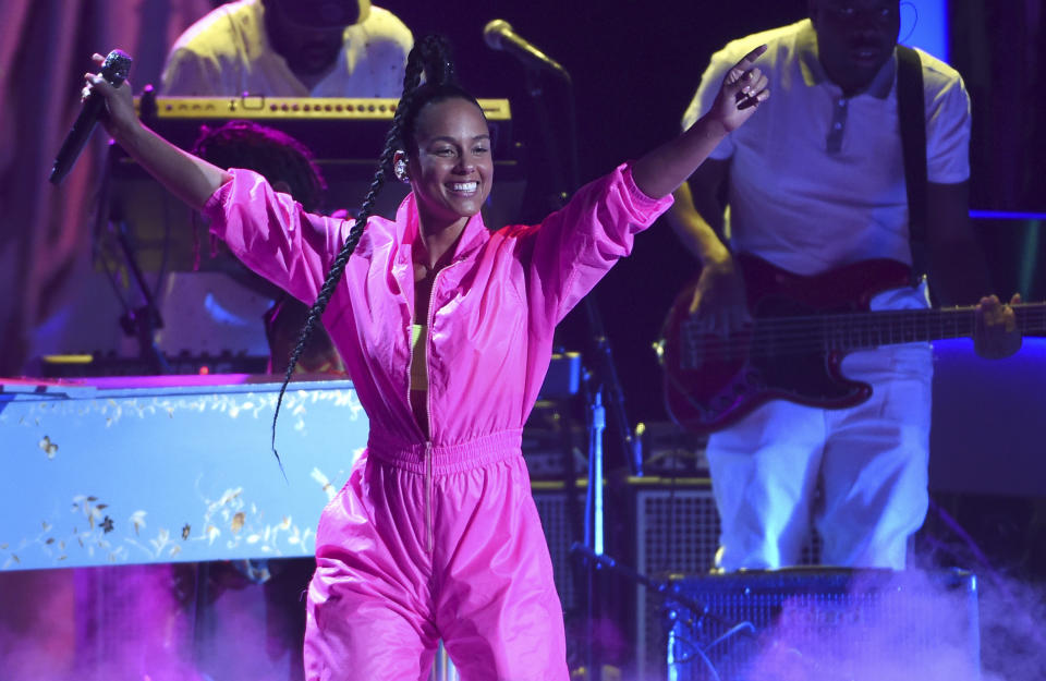 FILE - Alicia Keys performs a medley at the 20th Latin Grammy Awards on Nov. 14, 2019, in Las Vegas. Keys turns 41 on Jan. 25. (AP Photo/Chris Pizzello, File)