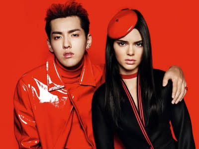 Kris Wu + Kendall Jenner Deliver Black & Red Fashions for Vogue