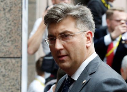 FILE PHOTO: Croatia's Prime Minister Andrej Plenkovic arrives at the EU summit meeting in Brussels, Belgium, October 19, 2017. REUTERS/Dario Pignatelli