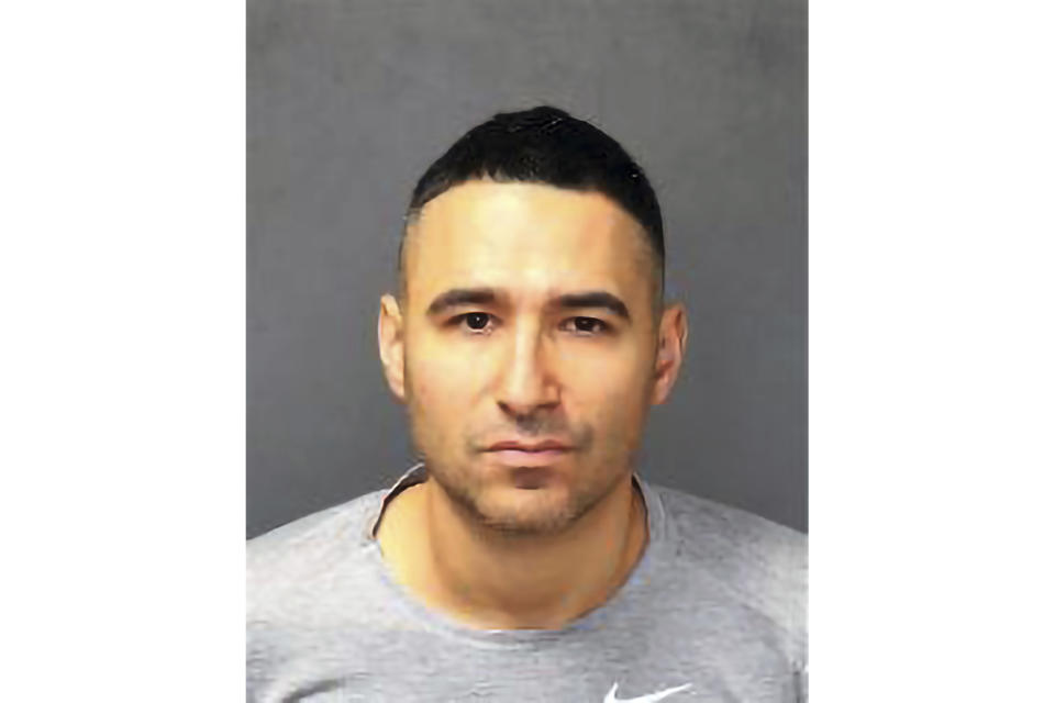 FILE - This undated photo provided by the Bernalillo County Sheriff's Office shows Solomon Pena. Peña overwhelmingly lost a bid last fall for the New Mexico statehouse as a Republican and is accused of paying four men to shoot at the homes of four Democratic officials. (Bernalillo County Sheriff's Office via AP)