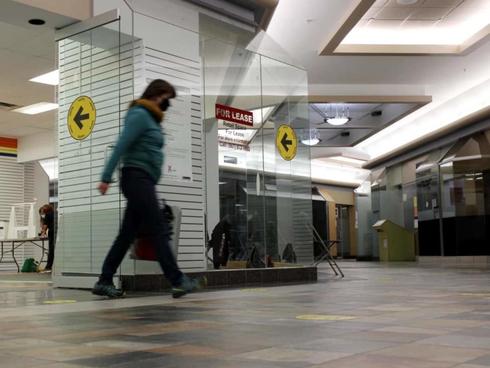 Centre Square Mall Polling Station in Yellowknife on Sept. 20, 2021 on federal Election Day in Canada. This year, Yellowknife opted to hold its municipal election by a vote-by-mail system. (Liny Lamberink/CBC - image credit)